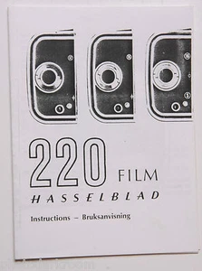 Hasselblad 220 Back Instruction Manual Book - English Svenska - USED B22 - Picture 1 of 2