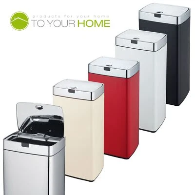 Dihl Iris Rectangular Blanco Crema Rojo Cocina Residuos Automático Sensor Bin 35L 45L