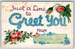 1910's GREETINGS FROM MAGNOLIA DELAWARE to IRENE DRAPER ASBURY PARK NJ POSTCARD - Picture 1 of 2