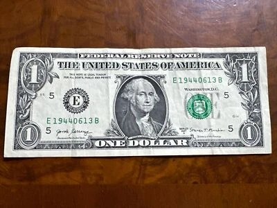 $1 One Dollar Bill 19440613 birthday  June 13, 1944 1st Launch Of 🚀 V-1 Bombs - Image 1 of 3