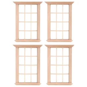 Accesorio resistente para modelos de ventanas para casas de muñecas 4 piezas para entusiastas creativos - Imagen 1 de 8