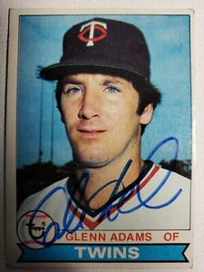 1979 Topps Glenn Adams Auto Autogrammkarte Twins Giants signiert #193 - Bild 1 von 2