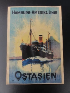Altes Werbeplakat Schiffsplakat Hamburg Amerika Linie OSTASIEN - Picture 1 of 7