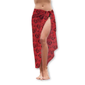 Rote Rosen Überall Design Sarong Strandbedeckung - Bild 1 von 2