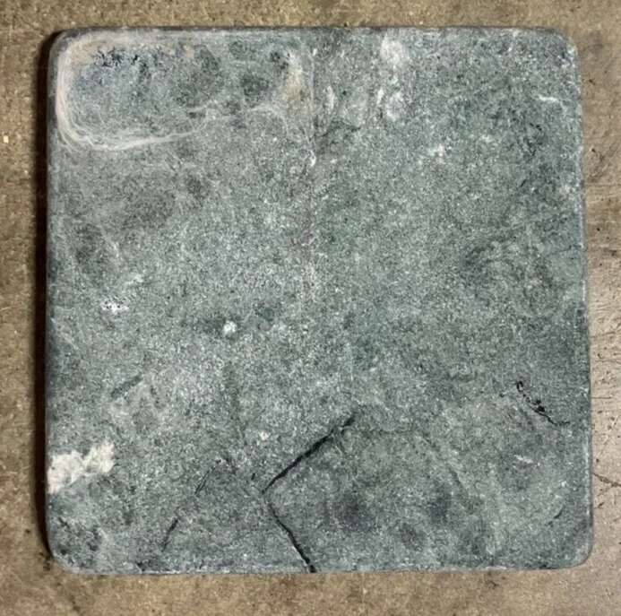 Green Natural Stone 4x4 Tumbled Tile Marble Stone Floor Remodel (1 Tile) T-95B - Image 1 of 1