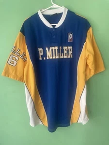 Maglia vintage P Miller Master P uomo xl blu giallo - Foto 1 di 3