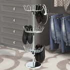 Silver Three Tier Revolving Shoe Tree Orgainzer Rack with Chrome Finish,NEW