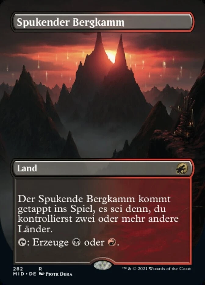 1X NM Haunted Ridge (Spukender Bergkamm) Borderless Foil GERMAN Innistrad - Image 1 of 1