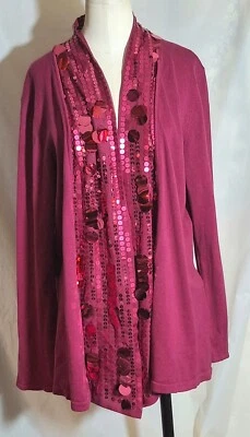 Cárdigan abierto Completely Me Liz Lange detalle lentejuelas XL USADO EN EXCELENTE ESTADO Foto 1 de 3