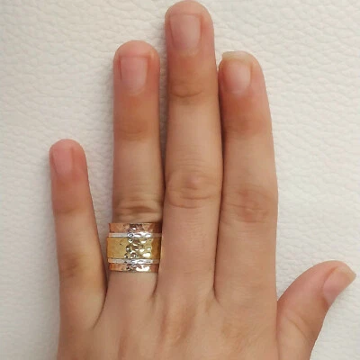 Copper Spinner Ring 925 Sterling Handmade Christmas Day Ring All Size MK-909 - Image 1 of 4