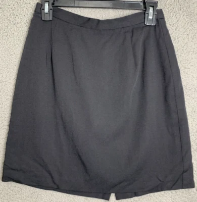 Hugo Buscati Skirt Womens Solid Black A Line 1/4 Zip Button Casual Mini Size 8/P - Image 1 of 4