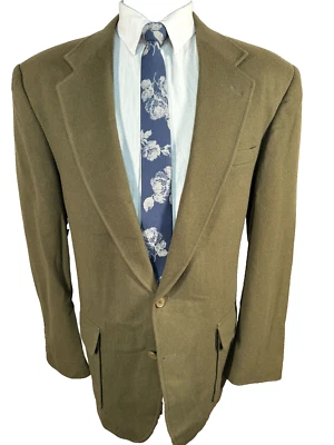 LANDS' END Mens Brown Wool Classic Fit Sport Coat Blazer Jacket SIZE 44L - Image 1 of 4