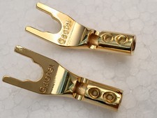 CONNETTORE FORCELLA HI - END SPADE PER DIFFUSORI CASSE CAVO 5 MM GOLD