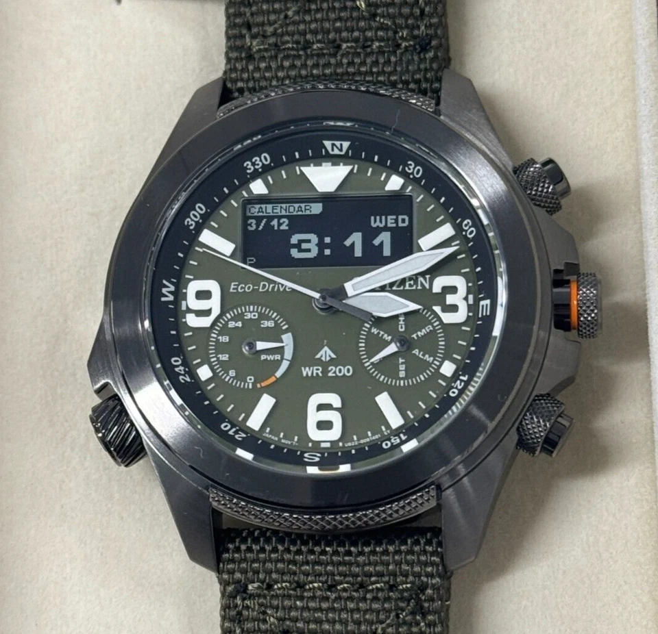 CITIZEN Promaster Land JV1005-02W Eco Drive Sapphire Glass 20 Bar Perpetual