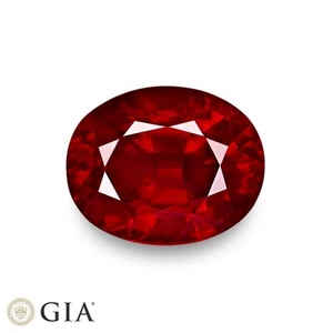 GIA & GRS Certified PIGEON'S BLOOD Ruby 3.02 Ct. Natural Unheated EYE-CLEAN Oval - Picture 1 of 7