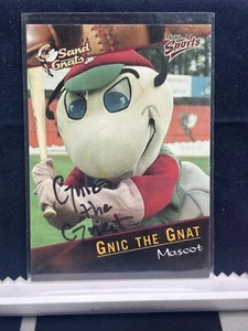 Gnic the Giant 2001 Savanah Sand Gnats Mascot auto On Card - Picture 1 of 2