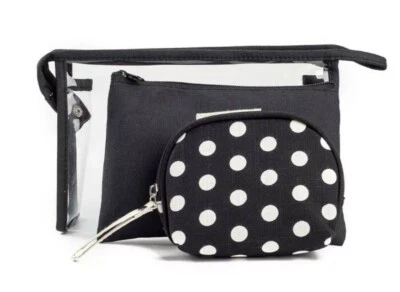 Organizador de maquillaje de viaje impermeable cosmético transparente para mujeres 3 piezas Foto 1 de 4