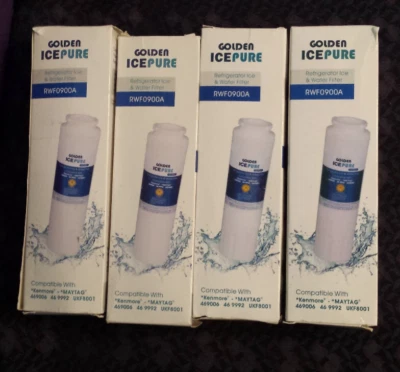 4 Golden IcePure RWF0900A Replacement Refrigerator Filters -opened box, sealed - Image 1 of 3