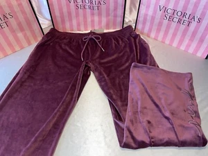 Victoria Secref PINK Velour HERITAGE Pants Super Soft XXL Super Cute - Picture 1 of 2