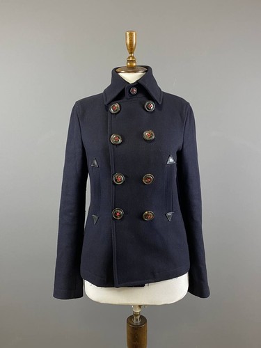 DSQUARED2 Giacca blazer cappotto DSQUARED 2 blu lana doppiopetto tasche taglia 42