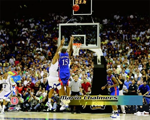 Mario Chalmers THE SHOT (2008) Kansas Jayhawks Basketball 20x24 POSTER Print Cover