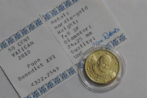 🧭 🇻🇦 Vatikan 50 Cent 2010 mit Zertifikat B68 #197 - Bild 1 von 2