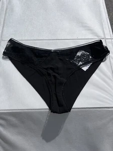La Perla Panties Black With Lace Size 3 Silk Blend Cotton Crotch - Picture 1 of 5