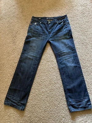 Do Denim Men's Blue Studded Pocket Straight Denim Jeans Size 36x32 - Image 1 of 4