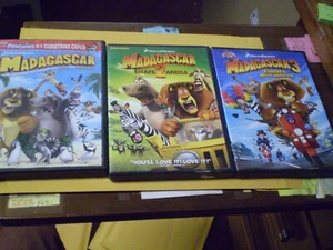 (3) DreamWorks Madagascar Children's DVD Lot: Madagascar 1, 2 & 3 - Picture 1 of 1