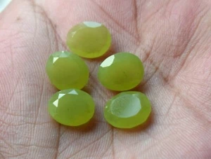 5 Pieces Lot Vessonite Jade Egg Shape Rose Cut Loose Gemstone 13 Carat 11*9 MM - Picture 1 of 3