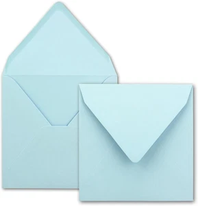 50X Buste Quadrate in Azzurro (Blu) - 15,5 X 15,5 Cm - Senza Finestra, Con Colla - Foto 1 di 8