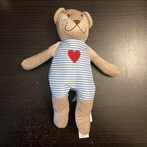 IKEA Fabler Bjorn Blue/White Stripe Outfit With Heart Bear Plush 9” - Picture 1 of 4