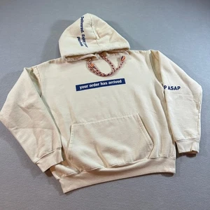 Zara Trafaluc Cream "your order has arrival" Graphic Hoodie Sweatshirt Gr. S - Bild 1 von 10