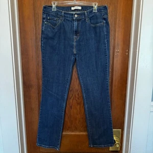 EUC Levi’s 505 Straight Leg Jeans Dark Wash Denim 12 Western Rodeo Y2K 2010 - Picture 1 of 7