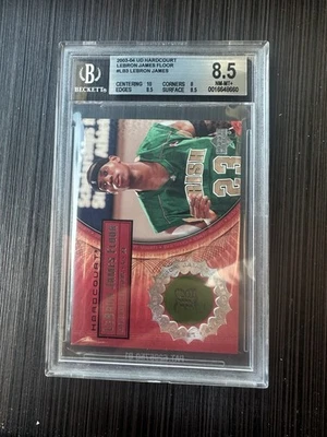 LEBRON JAMES 2003-04 UD HARDCOURT FLOOR ROOKIE CARD #LB3 NM-MT+ BGS 8.5 10 RC - Image 1 of 2
