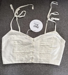 Neu mit Etikett! Prinzessin Polly bauchfreies Tanktop Gr. 8 Spaghettiträger Spitze Knöpfe SCHÖN! - Bild 1 von 7