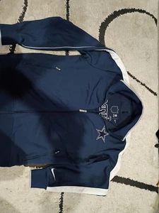 Dallas Cowboys On Field Appeal Zip Up Jacket Blue Large Cotton /Polyester - Picture 1 of 9