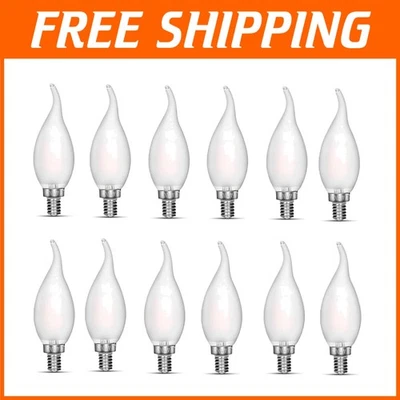 High Quality E12 4W Frosted Glass Candelabra Bulbs - Pack of 12, Dimmable 2700K - Image 1 of 4