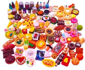 100pcs Miniature Food Drinks Bottle Toys Dollhouse Mixed Resin Accessories fo... - Picture 1 of 6
