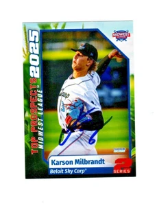 Karson Milbrandt 2025 MWL Top Prospect autograph signed card Beloit Sky Carp c - Picture 1 of 2