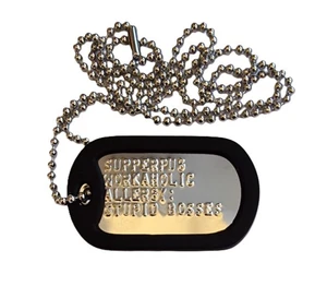 Custom Military Dog Tag Personalized Embossed ID Tag  Stainless Steel - Picture 1 of 5