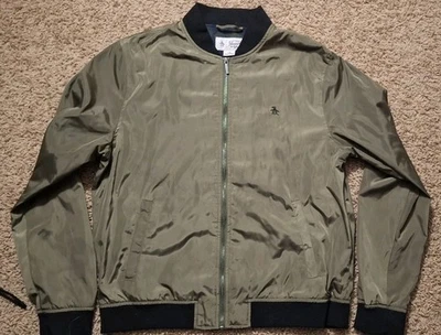 Chaqueta deportiva ORIGINAL PENGUIN by Munsingwear cremallera completa para hombre forrada a cuadros verde L Foto 1 de 4