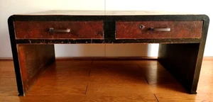 Japanese Vintage Wooden Study Desk With Drawers W29.5×D18.0×H13.3in Showa Retro - Picture 1 of 16