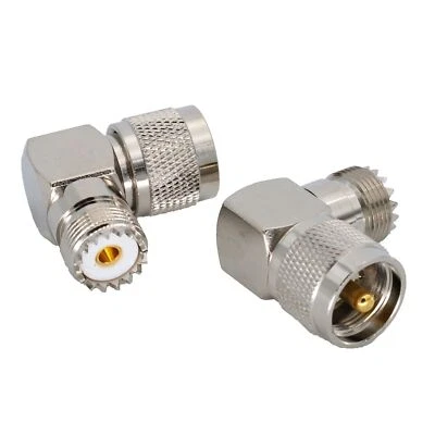 RF Adapter UHF Male SO-239 to UHF Female PL-259 Right Angle 90 Degree Connector - Image 1 of 4
