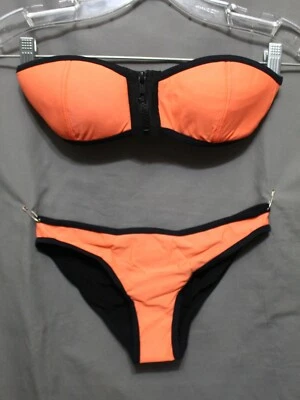ZAFUL BIKINI Mujer 2 Piezas 82% Poliamida 18% Elastano Melocotón/NEGRO Talla Pequeña NUEVO Foto 1 de 4