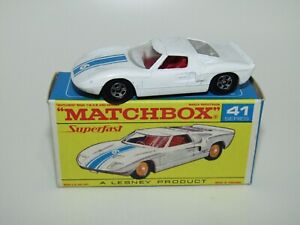 Matchbox Superfast No 41 Ford GT Very Rare RED SCRIPT First Issue Box NMIB