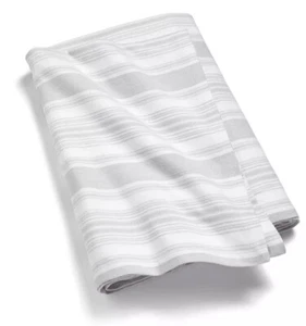 Lauren Ralph Lauren Carolyne Ticking Stripe Blanket Full/Queen White&Gray $335 - Picture 1 of 6
