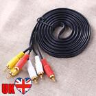 3 RCA Composite Male to Male Audio Video AV Cable for DVD TV