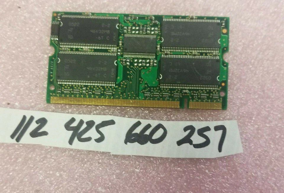 256MB 1RX8 DDR DDR1 PC2100 DDR1 266 CL2.5 200PIN ECC NON-REG SINGLE RANK 32X8  - Image 1 of 1