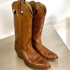 Vintage Acme Leather Tan Men’s Cowboy Boots Size 9.5D. Read Description  - Picture 1 of 24